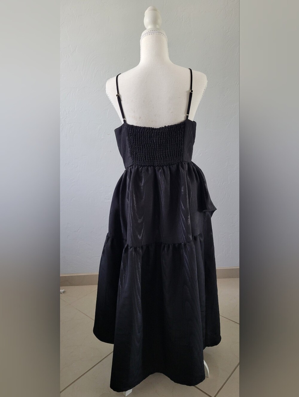 Kate Spade Tiered Maxi S Winter Autumn Wedding Guest Little Black Cocktail Dress - Picture 3 of 11